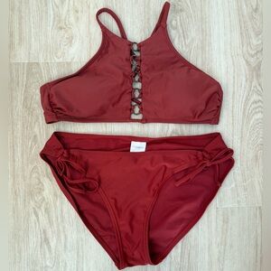 Brick red swim suit